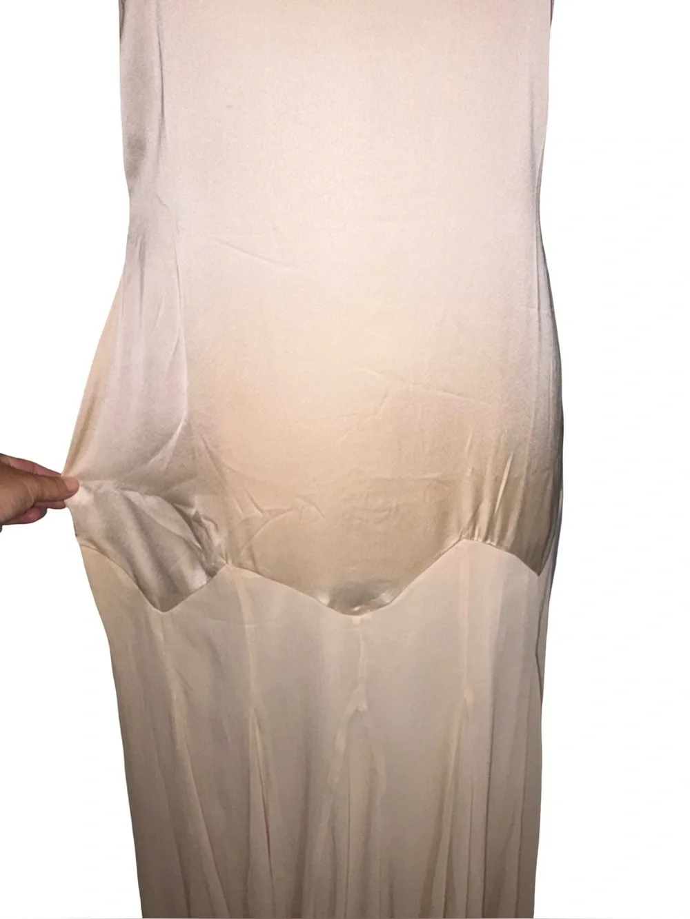ASOS Satin Slip Maxi Dress Cream Ivory Cami Formal Gown Size 10 NWT - Picture 5 of 12